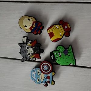 Set of 5 marvel avengers croc charms jibbits